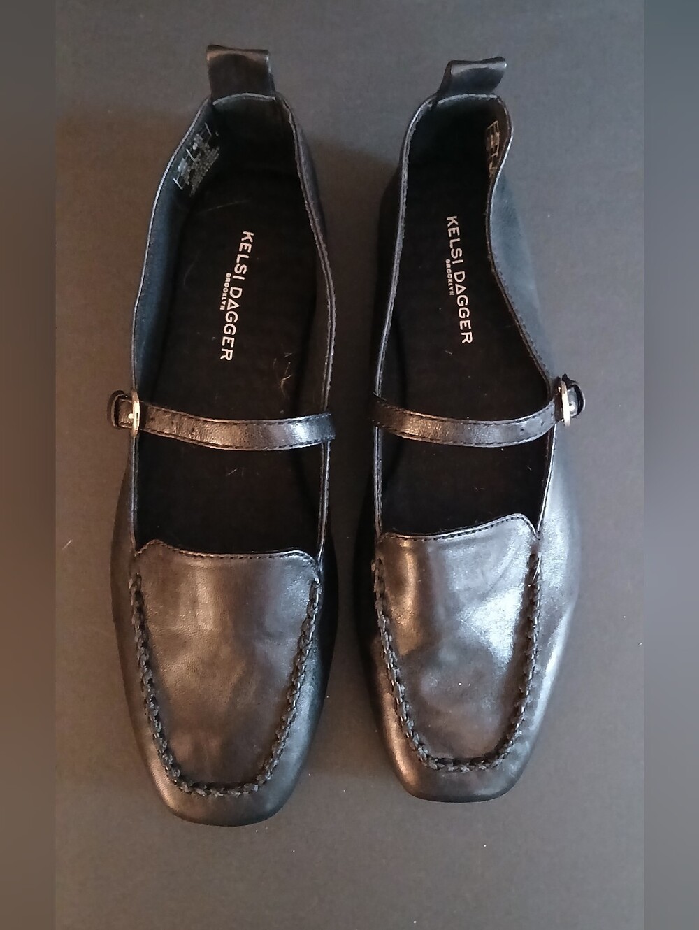 Kelsi Dagger Black Leather Mary Jane Loafers, Buttery Soft, Quiet Luxury
